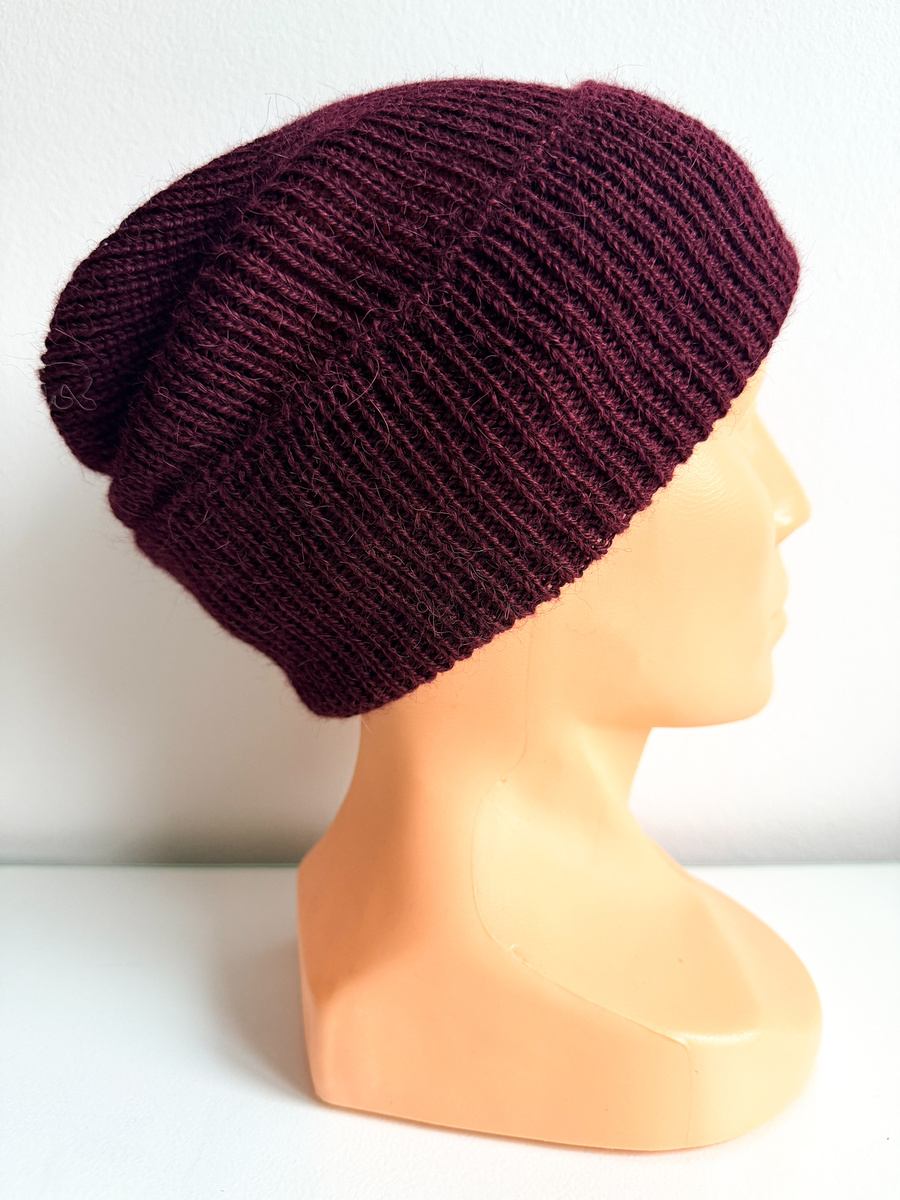 Czapka wywijana HELEN 100% Alpaka 9046 dzikie jagody