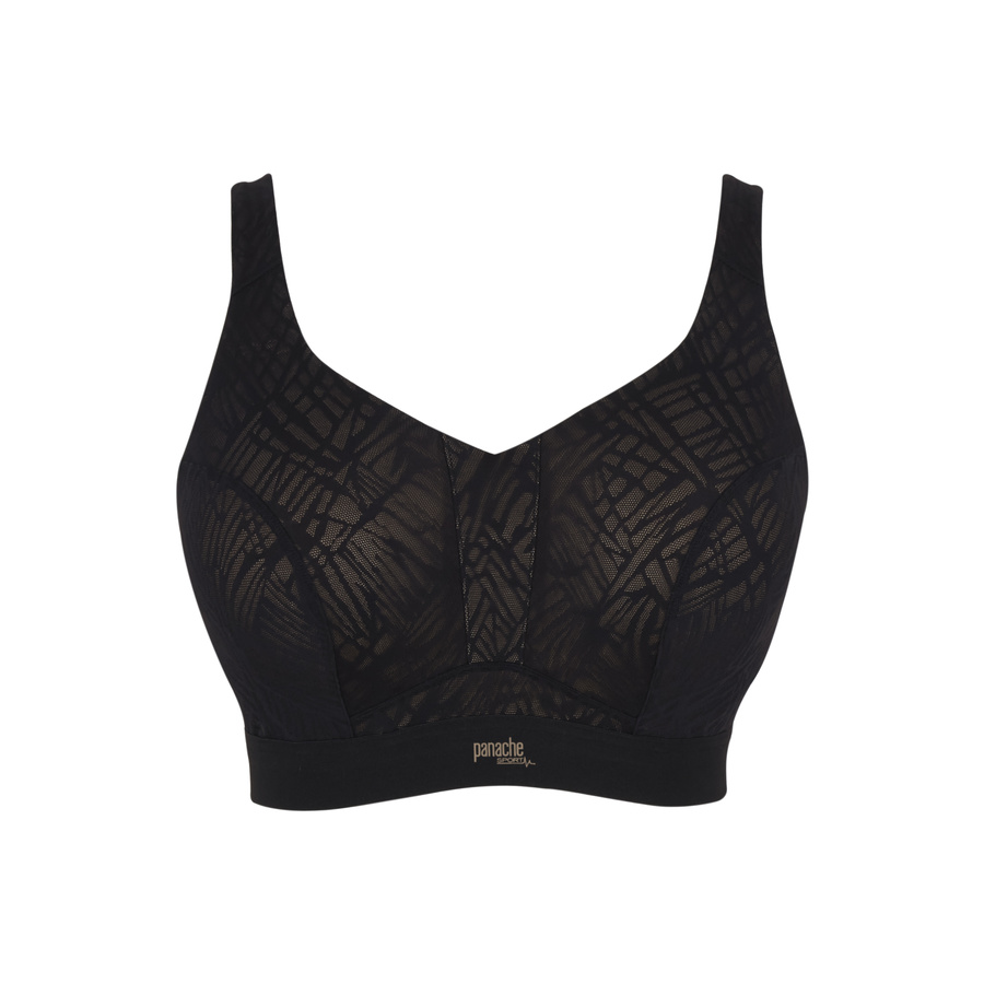 Biustonosz Panache Sport ENDURANCE 5022F Non Padded Sports Wired Bra Black/Latte