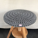 Pokrowiec na taboret okrągły 36 cm średni szary