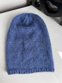 Ręcznie robiona czapka hand made CHMURKA Alpaka 16 Niebieski