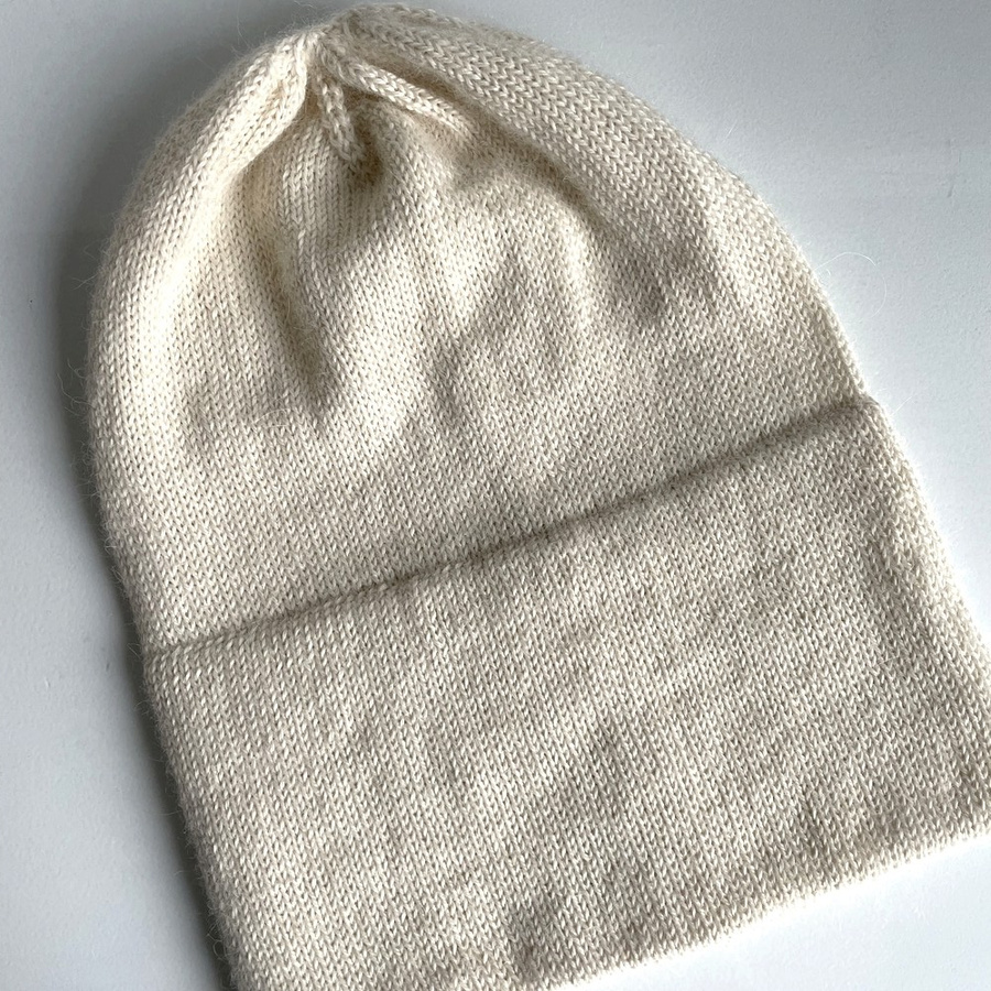 Czapka gładka podwójna SASHA 100% Alpaka 100 Ecru