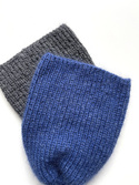 Handmade Czapka damska AUREA 100% Baby Merino plus moher i jedwab 30/28 Niebieski