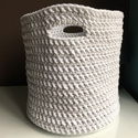 Kosz ze sznurka bawełnianego XXL biały 000 34x34 cm