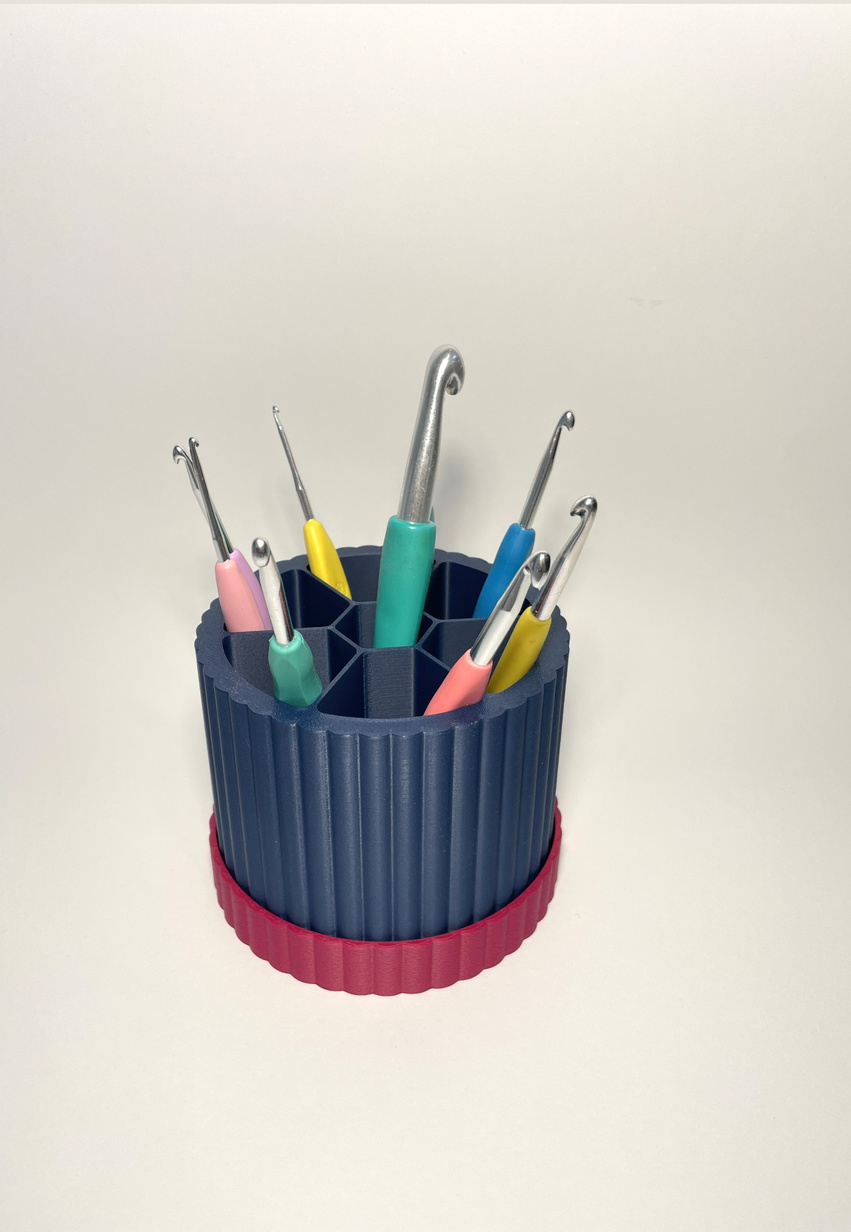 Spin & Sort Dreh-Organizer für Häkelnadeln, Stifte, Pinsel – Lavendelrosa