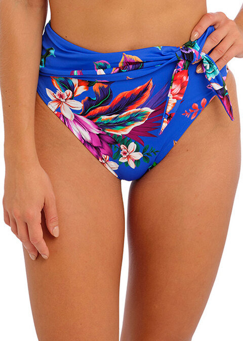 KOMPLET - Strój kąpielowy z koszulką Fantasie Swim HALKIDIKI FS501954ULE Uw Twist Front Tankini Ultramarine (34E)  + majtki do wyboru