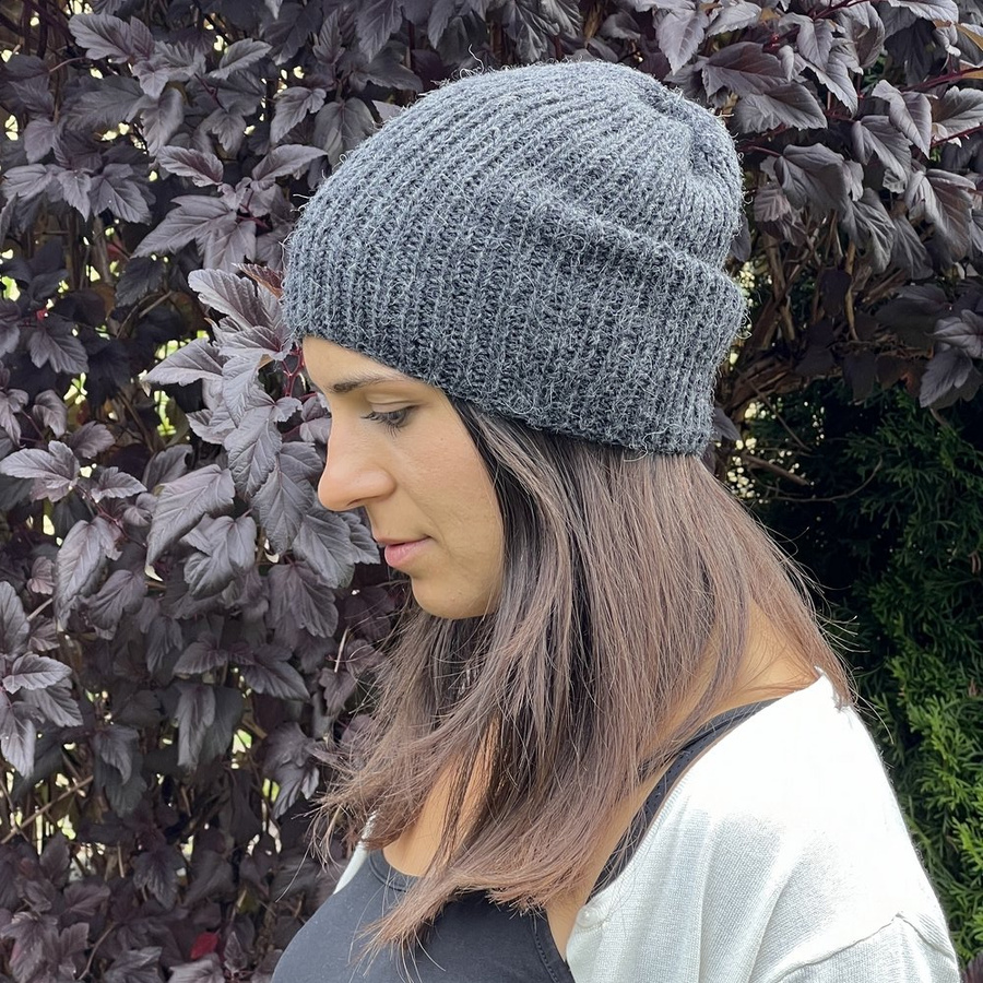 KIARA Beanie 100% Alpaca 0506 Dark Grey