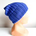 Wywijana czapka ELLI 100% merino 24 Kobalt