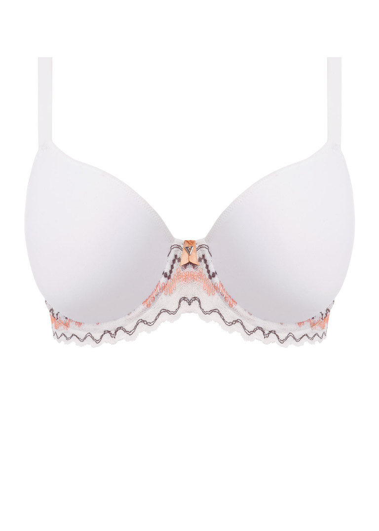 Biustonosz Freya FESTIVAL VIBE AA5620WRL Uw Moulded Plunge T-shirt Bra White Coral