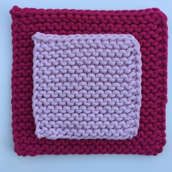 Komplet podkładek kawowych ze sznurka bawełnianego Fuksja + Róż