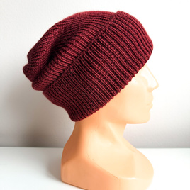 Czapka wywijana HELEN 100% Alpaka 9040 ostrokrzew