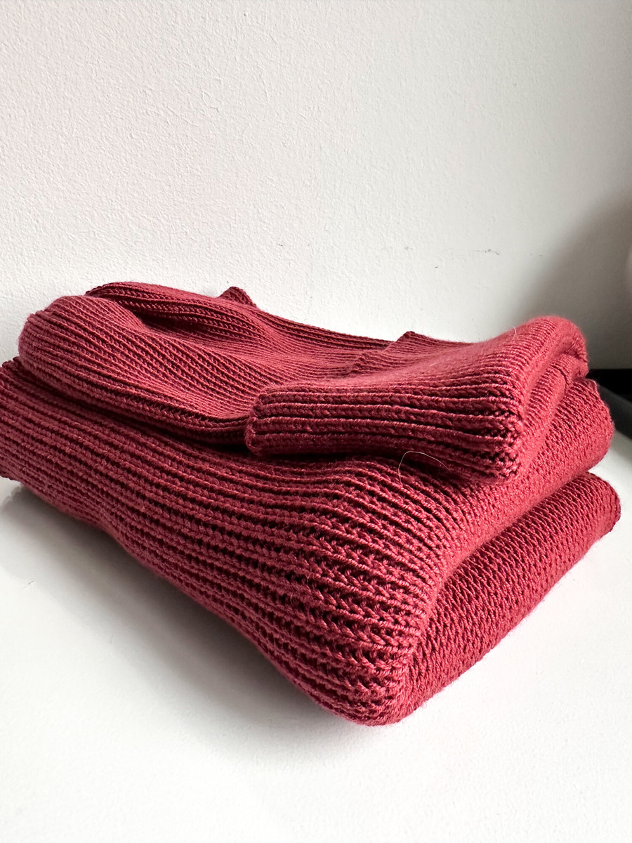 Wełniany komin zawijany 100% Baby Merino 51 Bordowy