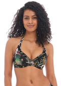 KOMPLET - Strój kąpielowy Freya Swim TAHITI NIGHTS AS200004BLK + AS200076BLK Uw Halter Bikini Top + Rio Bikini Brief Black (34E)