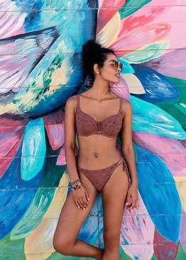 KOMPLET - Biustonosz kąpielowy Freya Swim SUNDANCE AS3970NUG Uw Sweetheart Bikini Top Nutmeg + AS3976NUG Bikini Brief - wybierz rozmiar
