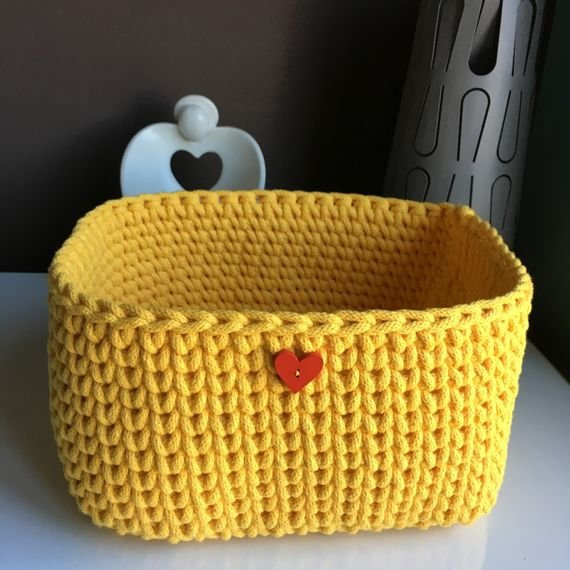 Koszyk ze sznurka bawełnianego czarny dno 20x20, wysokość 15 cm