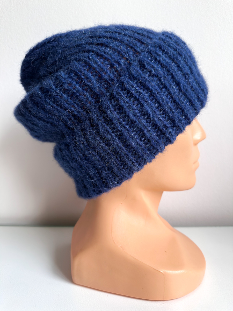 Ręcznie robiona czapka damska MORGANA Alpaka z Jedwabiem 3900/23 Bordowy