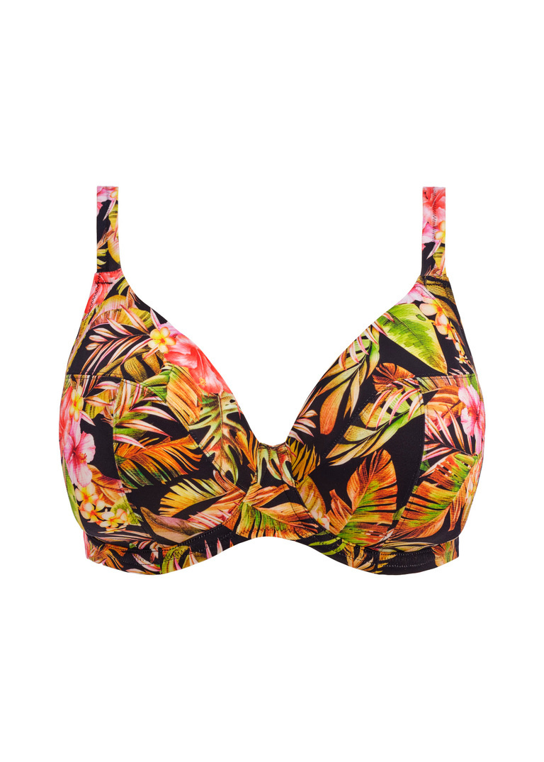 Biustonosz kąpielowy Elomi Swim TIGER VALLEY ES802302BLK Uw Plunge Bikini Top Black