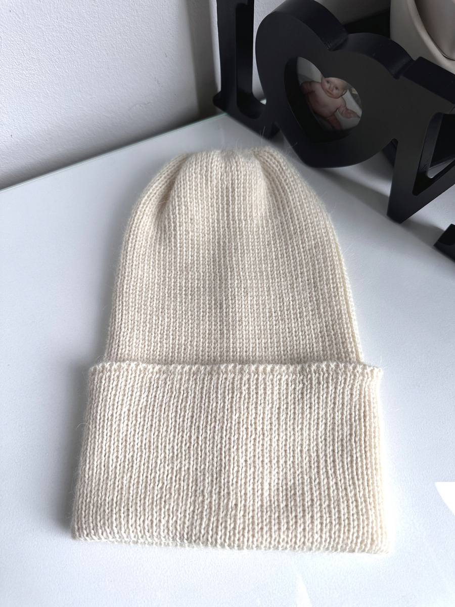 Czapka wywijana HELEN 100% Alpaka 100 Ecru