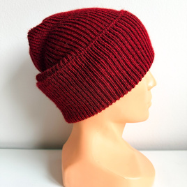 Czapka wywijana HELEN 100% Alpaka 3650 bordowy